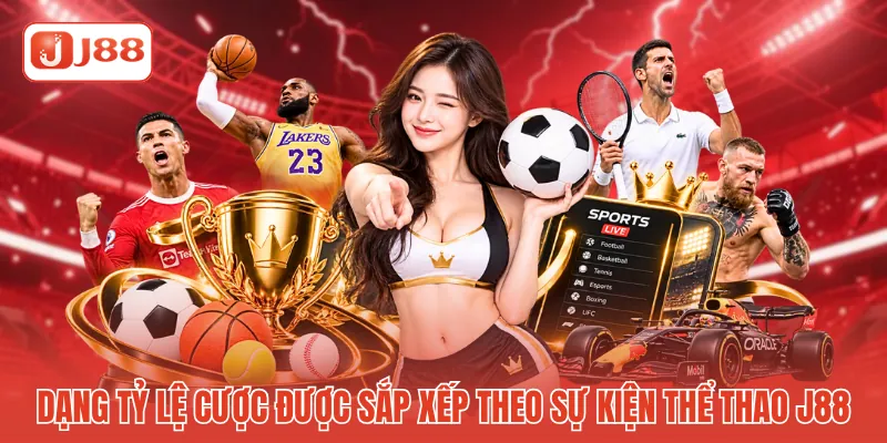Các dạng tỷ lệ cược được sắp xếp theo từng sự kiện thể thao J88